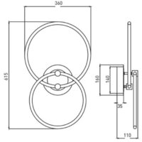 Припотолочная люстра Estares Lune 50W 2R-APP-615x360x110-BLACK/GOLD/WHITE-220-IP20 - Превью изображения №4 — Интернет-магазин ПроЗаказ