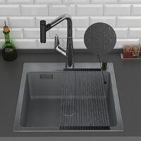 Кухонная мойка Roxen Snake 560220-45-BS PVD графит/текстурная поверхность (с ролл-матом и дозатором) - Превью изображения №5 — Интернет-магазин ПроЗаказ