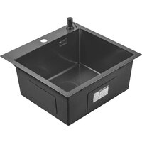 Кухонная мойка Roxen Snake 560220-45-BS PVD графит/текстурная поверхность (с ролл-матом и дозатором) - Превью изображения №7 — Интернет-магазин ПроЗаказ