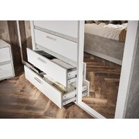 Шкаф распашной Стендмебель Денвер ШК 02 с зеркалом (белый/ателье светлое) - Превью изображения №4 — Интернет-магазин ПроЗаказ