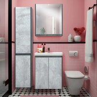  Doratiz Шкаф с зеркалом Крит 60 L 2711.168 (серый) - Превью изображения №7 — Интернет-магазин ПроЗаказ