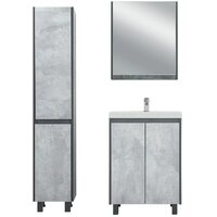  Doratiz Шкаф с зеркалом Крит 60 L 2711.168 (серый) - Превью изображения №6 — Интернет-магазин ПроЗаказ