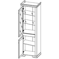 Шкаф-витрина Black Red White Marselle REG1W1DL (ясень снежный/дуб сонома темный) - Превью изображения №2 — Интернет-магазин ПроЗаказ