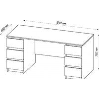 Стол Mio Tesoro Кастор 6 ящиков 151x65 2.03.06.040.1 (белый) - Превью изображения №7 — Интернет-магазин ПроЗаказ