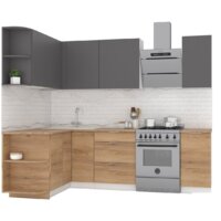 Интермебель Микс Топ-11 1.9x1.5м левая (графит серый/дуб крафт золотой/дуб вотан)