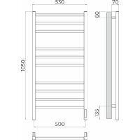 Полотенцесушитель TERMINUS Ватикан П10 500x1050 (хром, Quick Touch) - Превью изображения №3 — Интернет-магазин ПроЗаказ