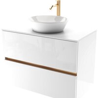 ЗОВ Тумба под умывальник Лира 100 L100MW0MWGVG-KP13W (белый/белый глянец)