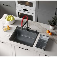 Кухонная мойка Roxen Simple 560220-60B PVD графит (с коландером и дозатором) - Превью изображения №2 — Интернет-магазин ПроЗаказ