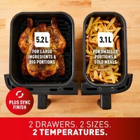 Аэрогриль (аэрофритюрница) Tefal Dual Easy Fry Essential XXL Air Fryer EY901N (черный) - Превью изображения №4 — Интернет-магазин ПроЗаказ