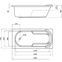 Ванна Berges Wasserhaus Lumbo 150x75 050004 (с каркасом) - Превью изображения №2 — Интернет-магазин ПроЗаказ