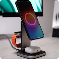 Беспроводное зарядное Satechi 3-in-1 Foldable Qi2 Wireless Charging Stand - Превью изображения №6 — Интернет-магазин ПроЗаказ