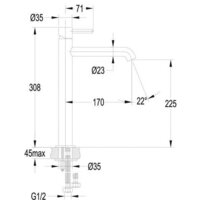 Смеситель Omnires Y Y1212 BL GL - Превью изображения №2 — Интернет-магазин ПроЗаказ