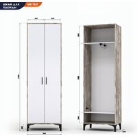 Шкаф распашной Кастанье Кантри ШК 70.2 (белый/дуб юкон) - Превью изображения №8 — Интернет-магазин ПроЗаказ