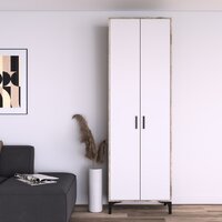 Шкаф распашной Кастанье Кантри ШК 70.2 (белый/дуб юкон) - Превью изображения №4 — Интернет-магазин ПроЗаказ