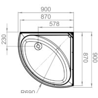 Душевая кабина Domani-Spa Simple High 90x90 (прозрачное стекло/белый) - Превью изображения №3 — Интернет-магазин ПроЗаказ