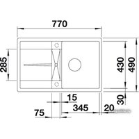 Кухонная мойка Blanco Metra 45 S-F (антрацит) [519081] - Превью изображения №2 — Интернет-магазин ПроЗаказ