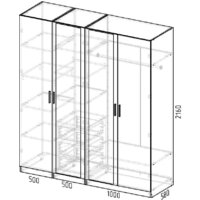 Шкаф распашной Интермебель Марсель-8 МР 01-08 (дуб крафт золотой) - Превью изображения №3 — Интернет-магазин ПроЗаказ