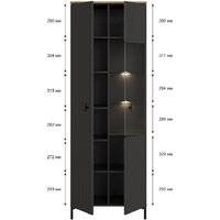 Шкаф-витрина Black Red White San Gimignano REG1D1W с подсветкой (антрацитовый/дуб нокс) - Превью изображения №4 — Интернет-магазин ПроЗаказ
