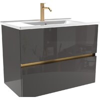 ЗОВ Тумба под умывальник Лира 100 L100MWFMLGVG (графель глянец)