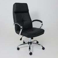 Офисное кресло AksHome Немига 1 (кожа натуральная Black/основание хром) - Превью изображения №2 — Интернет-магазин ПроЗаказ