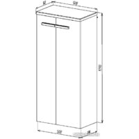  Viant Шкаф-полупенал Мюнхен VMUN50BEL-PENP (белый) - Превью изображения №5 — Интернет-магазин ПроЗаказ