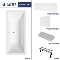 Ванна Lauter Oasis 190 21203090 (с ножками, серым подголов., белый лиц. и торц.экран) - Превью изображения №1 — Интернет-магазин ПроЗаказ