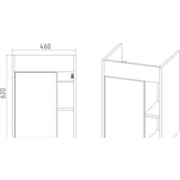  Viant Тумба под умывальник Бостон Como 50 VBOS50COG-T1STP - Превью изображения №4 — Интернет-магазин ПроЗаказ