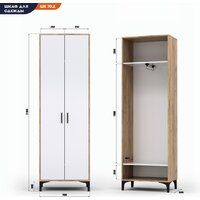 Шкаф распашной Кастанье Кантри ШК 70.2 (белый/дуб крафт) - Превью изображения №8 — Интернет-магазин ПроЗаказ