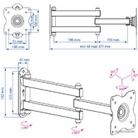 Кронштейн для телевизора Kromax DIX-15W (белый) - Превью изображения №4 — Интернет-магазин ПроЗаказ