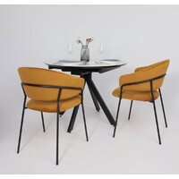 Стул с подлокотниками Алвест AV 433 (карри бархат Confetti chai tea/черный) - Превью изображения №4 — Интернет-магазин ПроЗаказ