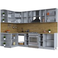 Готовая кухня Интерлиния Тренд 1.5x2.8 левая (мята/белый/бискайская сосна) - Превью изображения №3 — Интернет-магазин ПроЗаказ