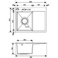 Кухонная мойка РМС MRK-5851BL-L (с дозатором) - Превью изображения №5 — Интернет-магазин ПроЗаказ