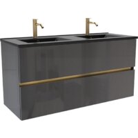  ЗОВ Тумба под умывальник Лира 120 L120MWFMLGVG (графель глянец) - Превью изображения №2 — Интернет-магазин ПроЗаказ