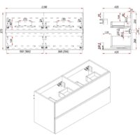  ЗОВ Тумба под умывальник Лира 120 L120MWFMLGVG (графель глянец) - Превью изображения №4 — Интернет-магазин ПроЗаказ