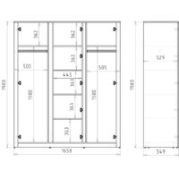 Шкаф распашной Рэйгрупп Bromo 01.02 ДЗД 166x198x55 ШР 01.02 VL (дуб веллингтон) - Превью изображения №10 — Интернет-магазин ПроЗаказ