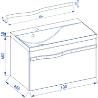 Lauter Тумба под умывальник Eva 69 (гранатовый полуматовый, ручка из матовой стали) - Превью изображения №8 — Интернет-магазин ПроЗаказ