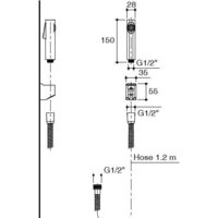 Гигиенический душ Jacob Delafon Cuff E98100-CP - Превью изображения №2 — Интернет-магазин ПроЗаказ