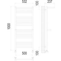 Полотенцесушитель TERMINUS Аврора П20 500x1000 с 2 полками нп (хром) - Превью изображения №2 — Интернет-магазин ПроЗаказ