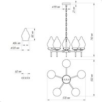 Подвесная люстра Элетех Фламенко 151 НПБ 01-5x40-101 1005405319 (золото) - Превью изображения №17 — Интернет-магазин ПроЗаказ