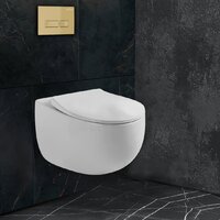 Унитаз подвесной Roxen Egg в комплекте с инсталляцией StounFix Dual Fresh 6 в 1 968085 (кнопка: брашированное золото) - Превью изображения №9 — Интернет-магазин ПроЗаказ