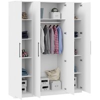 Шкаф распашной Трия Агата комбинированный с 4-мя дверями (белый) - Превью изображения №3 — Интернет-магазин ПроЗаказ