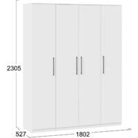Шкаф распашной Трия Агата комбинированный с 4-мя дверями (белый) - Превью изображения №4 — Интернет-магазин ПроЗаказ
