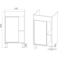  Viant Тумба под умывальник Бостон Como 50 VBOS50COG-T1ST - Превью изображения №2 — Интернет-магазин ПроЗаказ