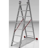 Лестница-стремянка Новая высота NV 522 двухсекционная индустриальная 2x7 ступеней - Превью изображения №3 — Интернет-магазин ПроЗаказ