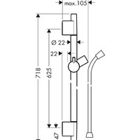 Душевая штанга Hansgrohe Unica S Puro 28632670 (черный матовый) - Превью изображения №2 — Интернет-магазин ПроЗаказ