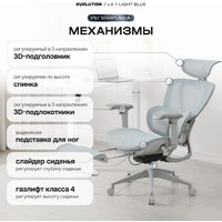 Офисное кресло Evolution LX 1 Light Blue (голубой) - Превью изображения №4 — Интернет-магазин ПроЗаказ
