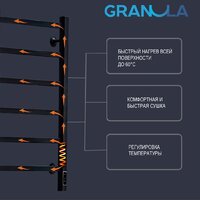 Полотенцесушитель Granula Квадро Сплит 50х80 (терморегулятор с таймером черный матовый) - Превью изображения №5 — Интернет-магазин ПроЗаказ