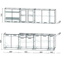 Готовая кухня Интерлиния Мила 27 без столешницы (серебристый/бетон) - Превью изображения №2 — Интернет-магазин ПроЗаказ