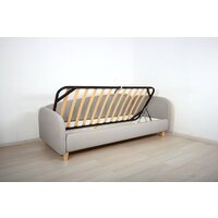 Кровать-тахта DiArt Альба 0.9 правая (велюр Магия 53/ножки светлые) - Превью изображения №3 — Интернет-магазин ПроЗаказ