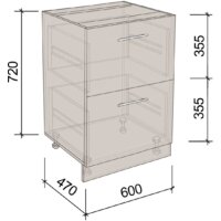 Шкаф напольный Артём-Мебель 600мм СН-114.16-Ш (ДСП бетон спаркс) - Превью изображения №4 — Интернет-магазин ПроЗаказ